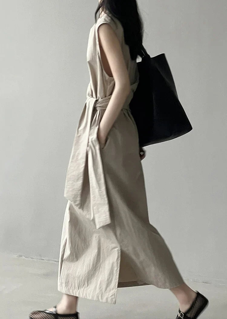Nancey – Minimalist Linen Wrap Dress
