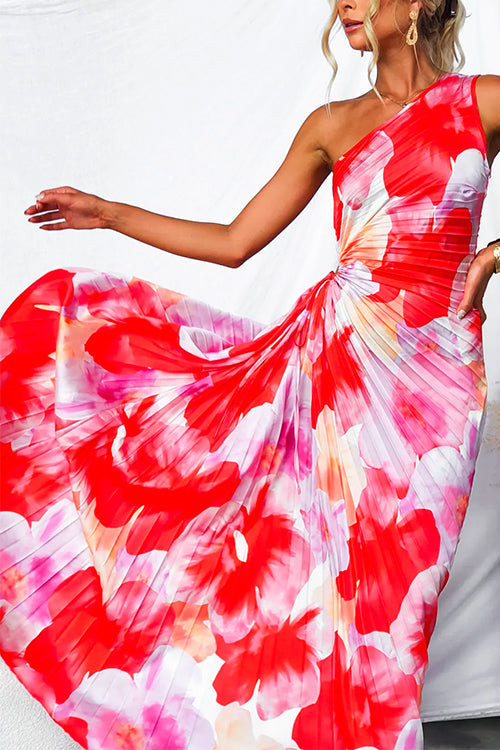 Astrid – One-Shoulder Summer Print Dress