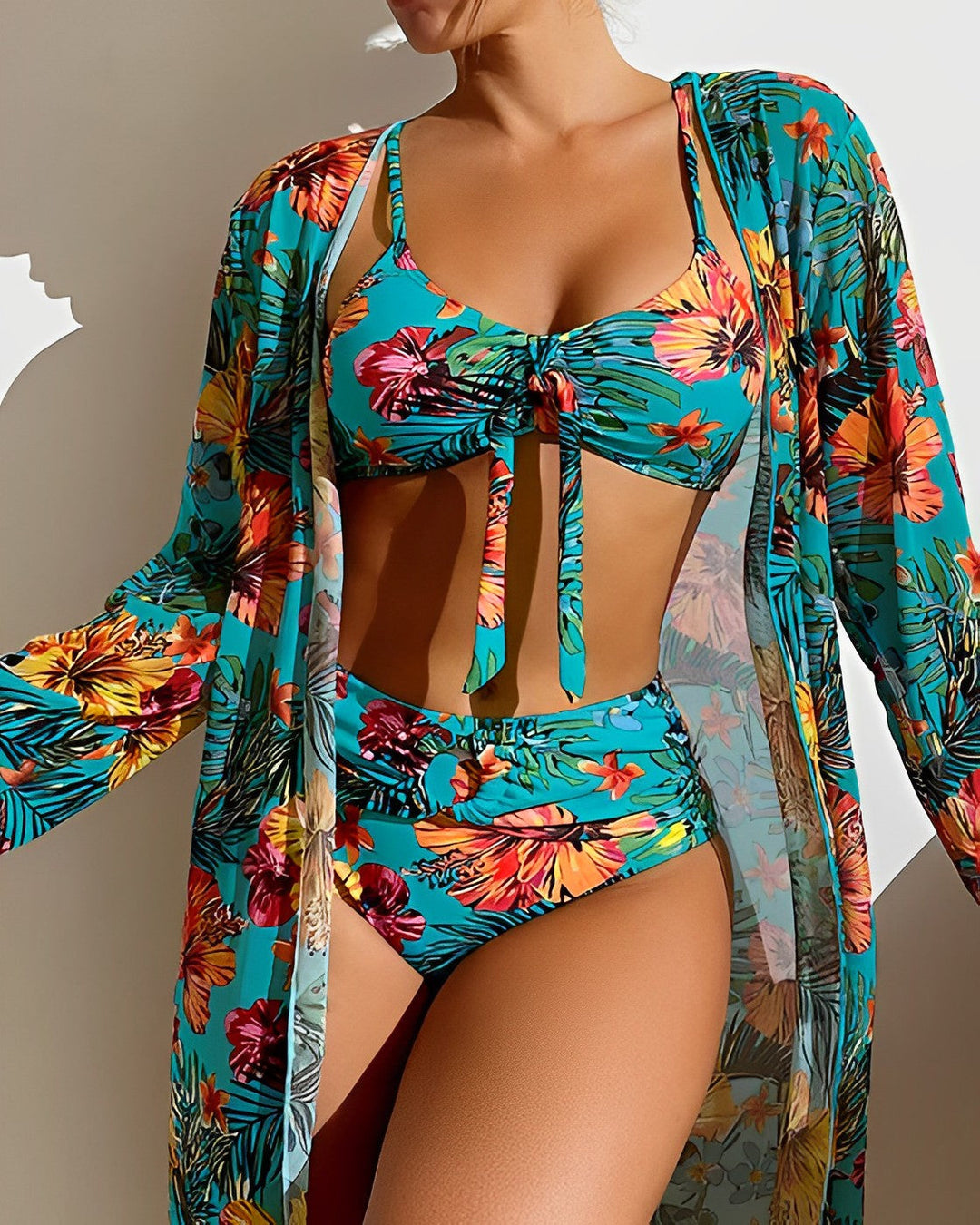 Floravida – Tropical Breeze 3-Piece Bikini & Cover-Up Set