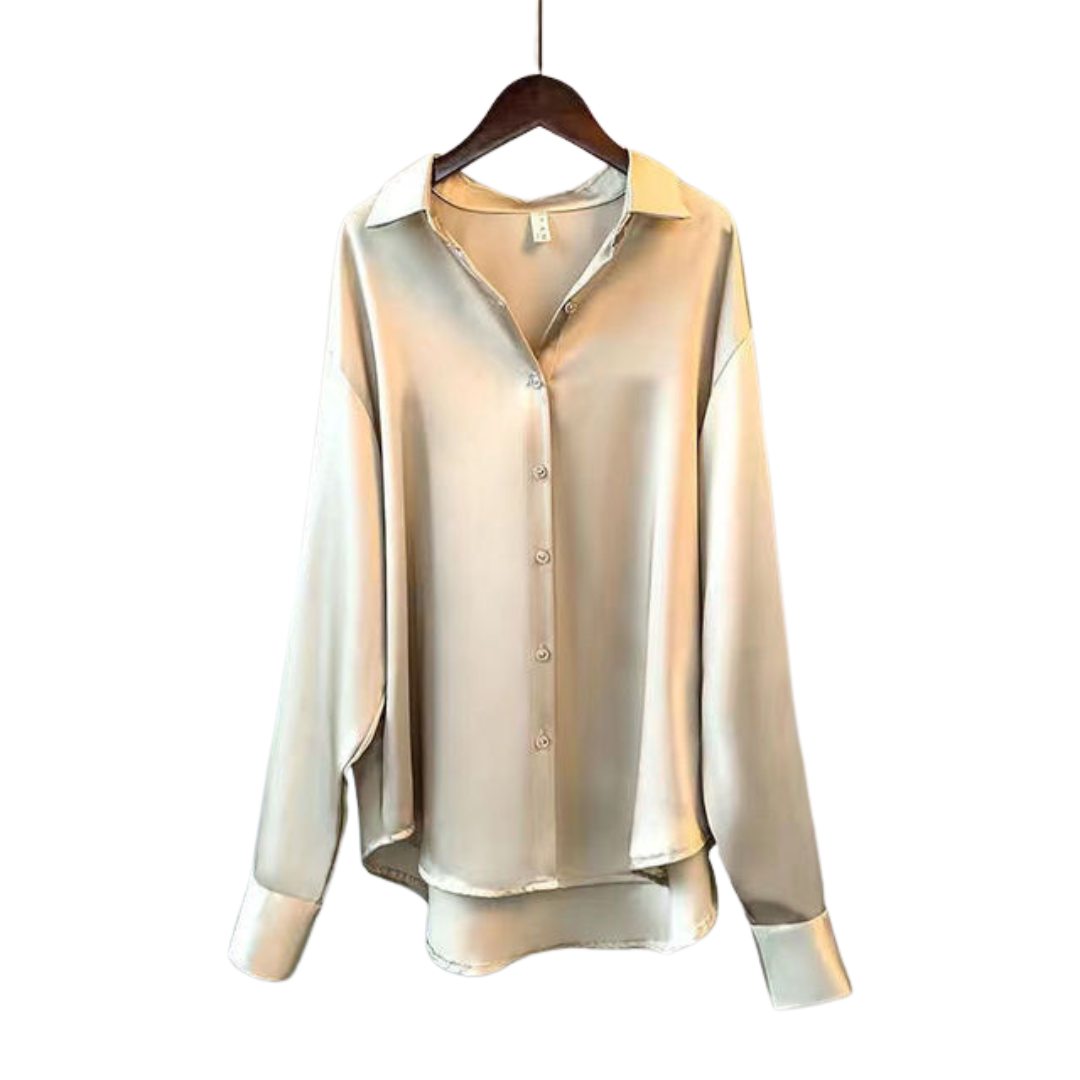 Marguerite – Luxe Satin Button-Up Shirt for Women