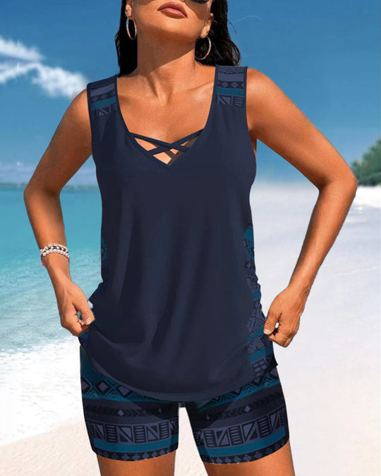 Coral – Boho Breeze Tank & Shorts Set for Women