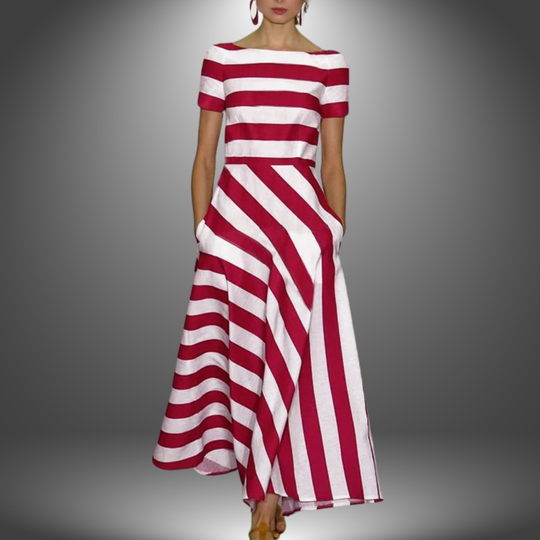 Viola – Striped Elegance Maxi Dress