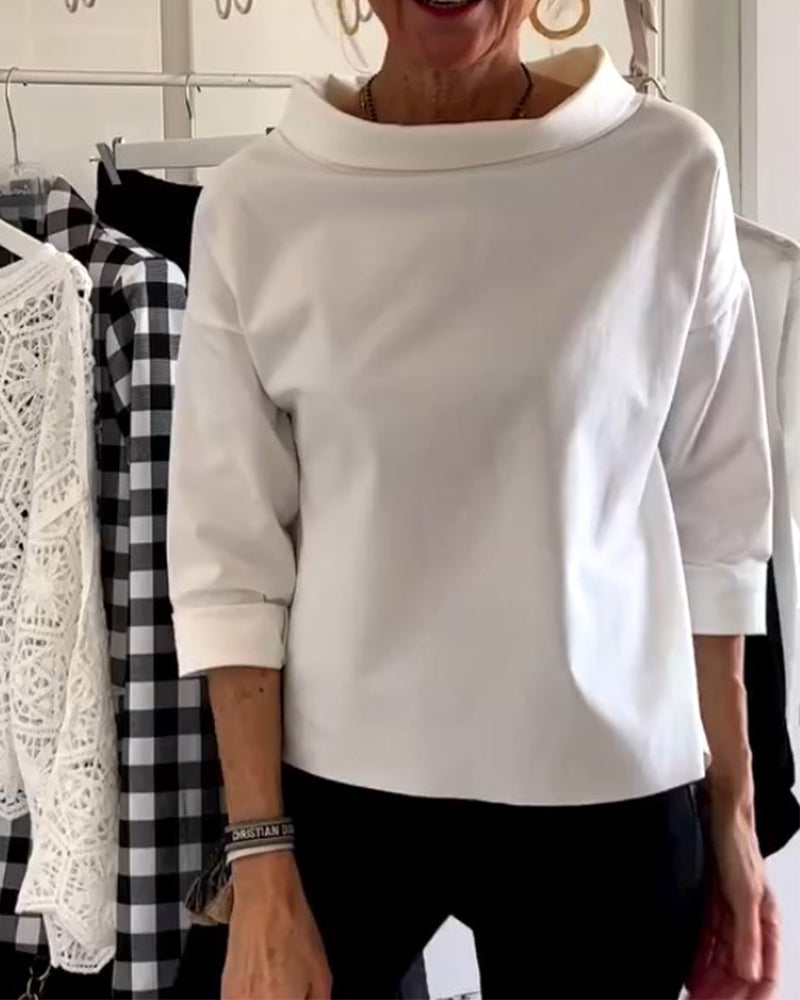 Avenelle – Luxe Drape Collar Blouse