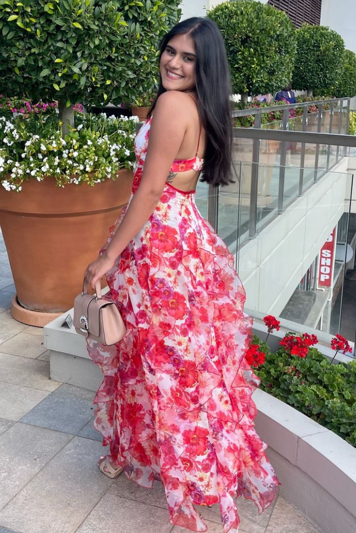 Iveta – Cascading Petal Evening Dress
