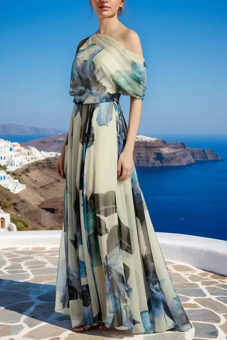 Maraya – Watercolor Chiffon Gown