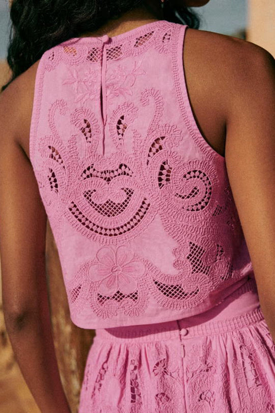 Zirella – Embroidered Eyelet Co-ord Set for Women