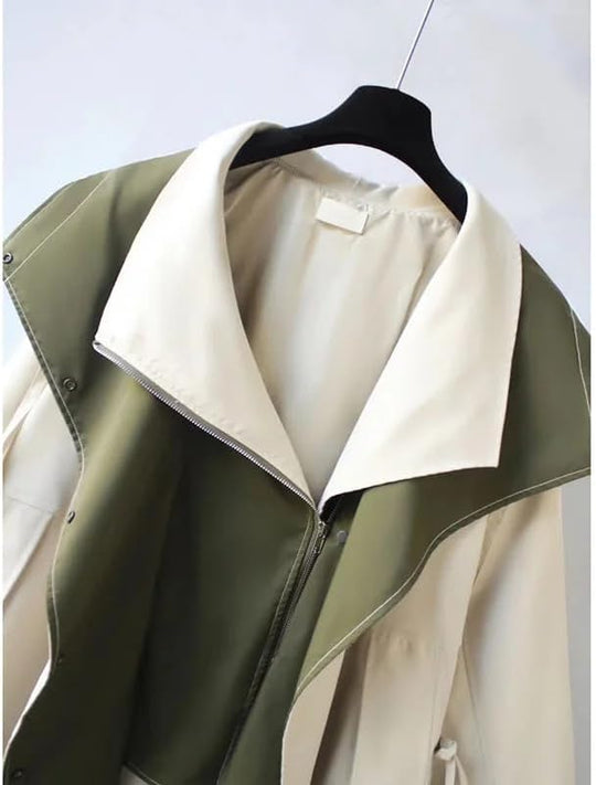 Lieselotte – Two-Tone Hooded A-Line Jacket for Women