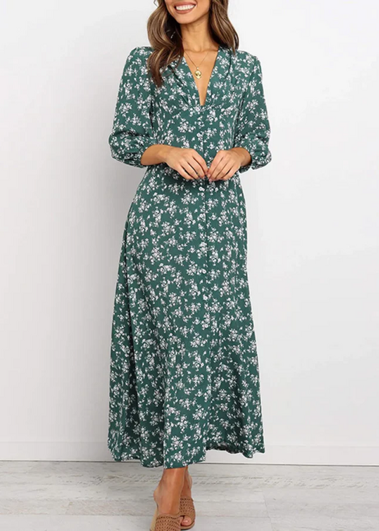 Kelsey – Floral Long-Sleeve Maxi Dress for Women