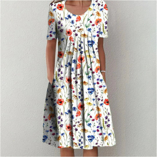 Camille – Floral Cotton Midi Dress