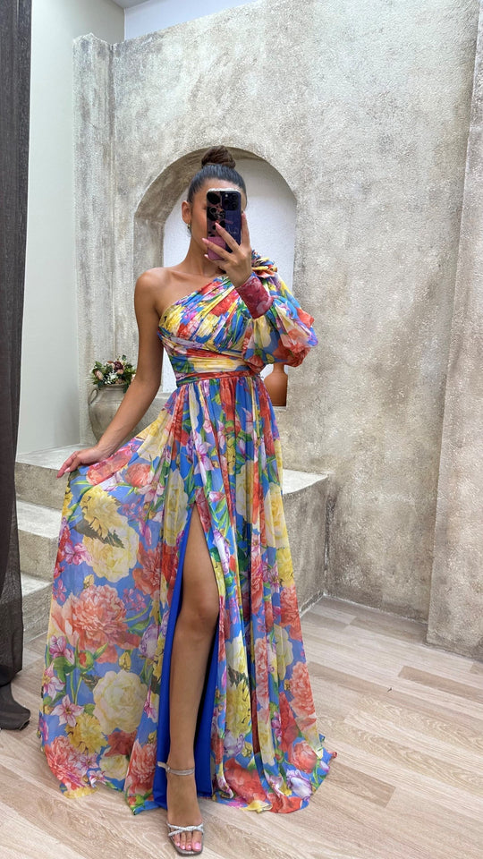 Arda – One-Shoulder Chiffon Gown for Women