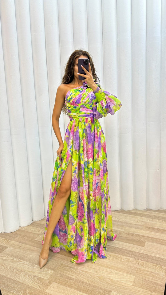 Arda – One-Shoulder Chiffon Gown for Women