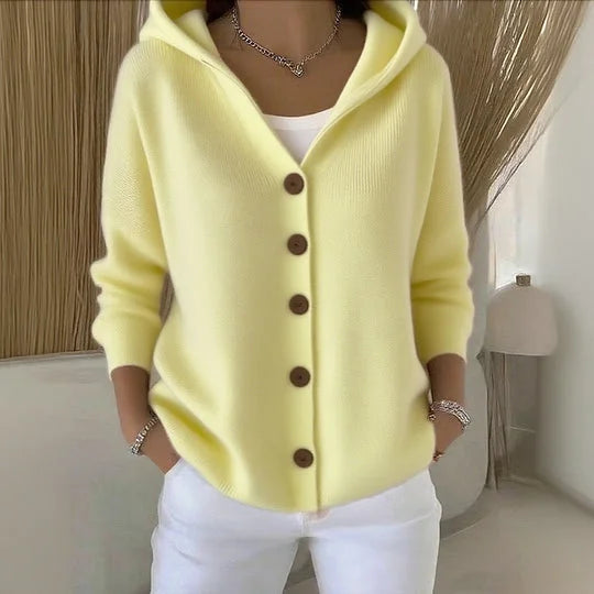 Althea – Button-Up Knit Hoodie for Women