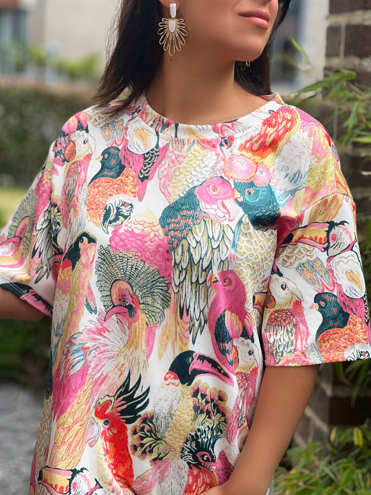 Elaina – Tropical Breeze T-Shirt Dress Pink for Women