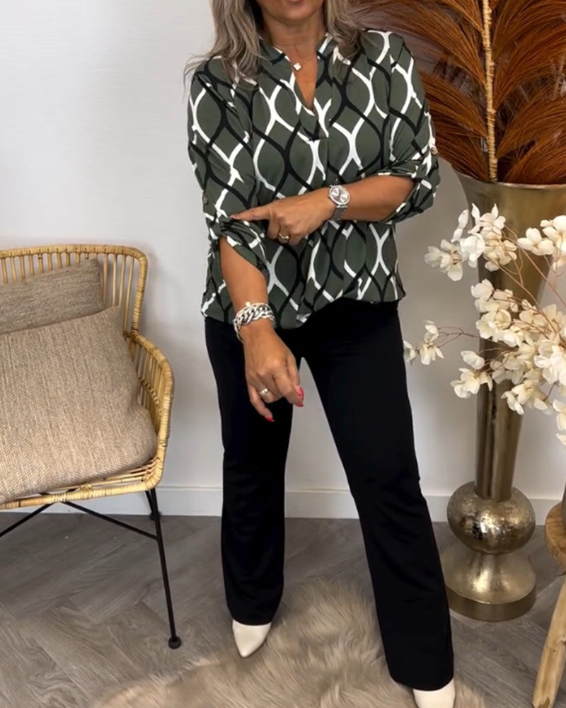 Izzie – Geometric Print Tunic Top for Women