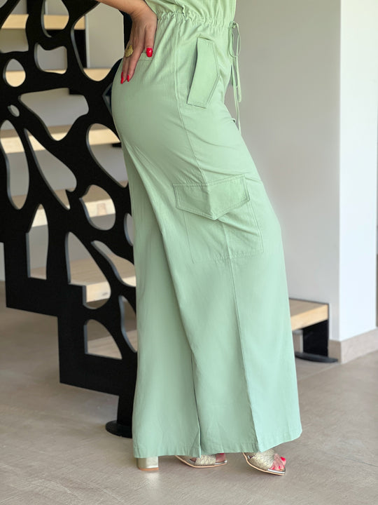 Luminae – Button-Front Summer Yellow Jumpsuit for Women