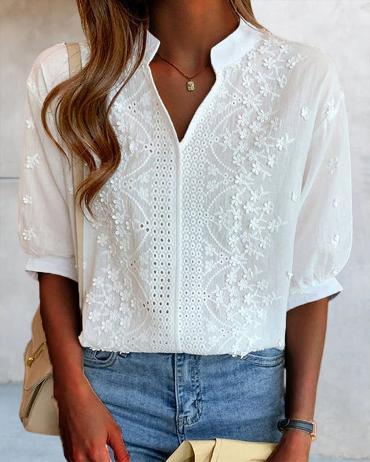 Lacey – Embroidered Cotton Blouse for Women