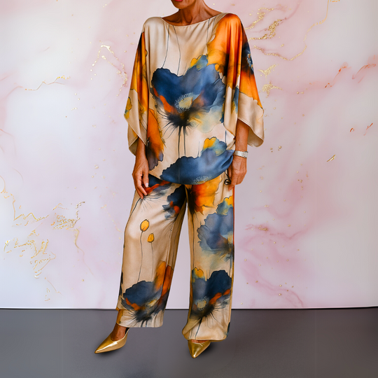 Jeacebelle – Satin Printed Lounge Set for Women