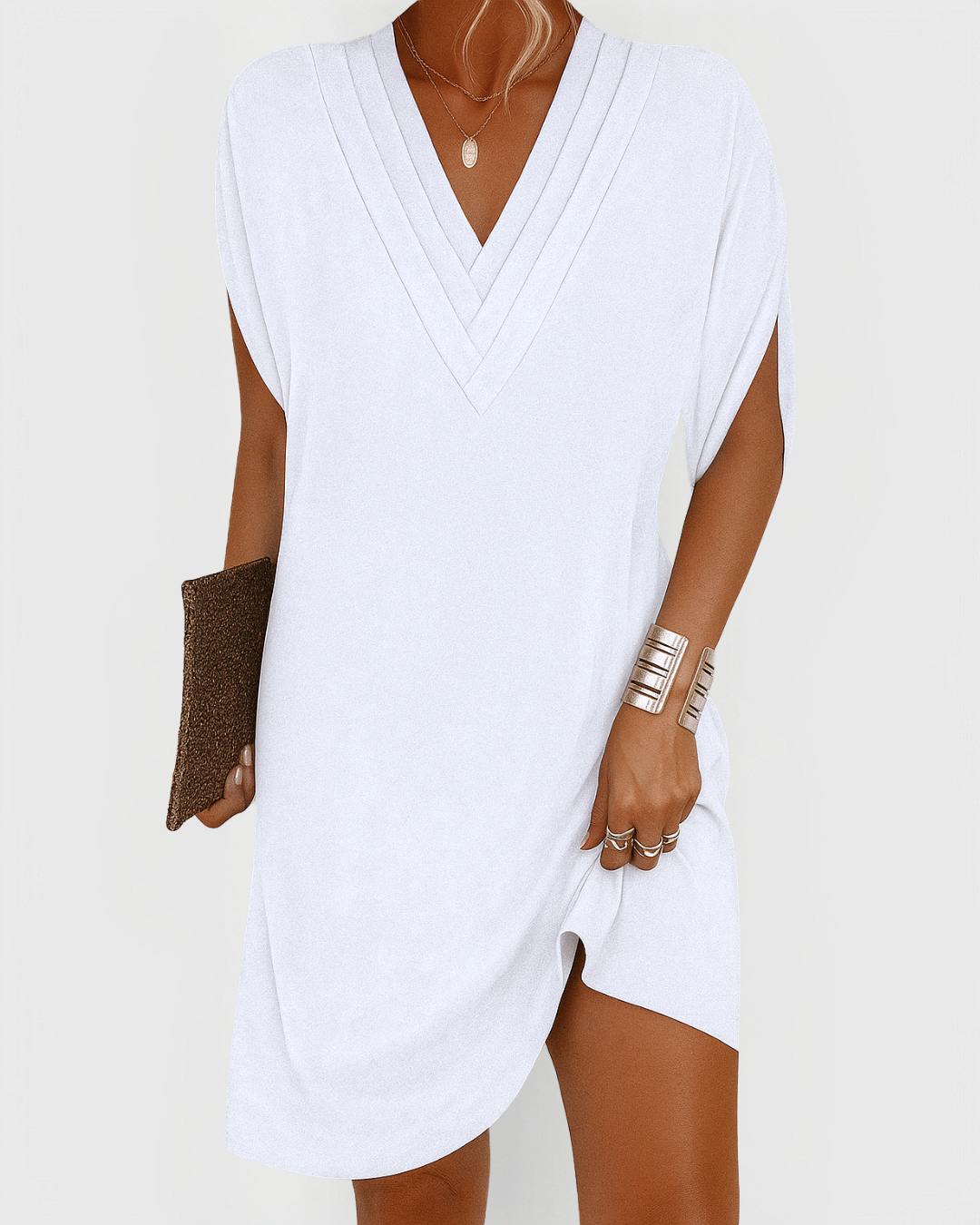 Talia – V-Neck Casual Shift Dress