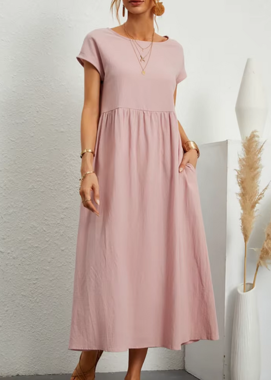 Margherita – Casual Cap Sleeve Cotton Maxi Dress for Women