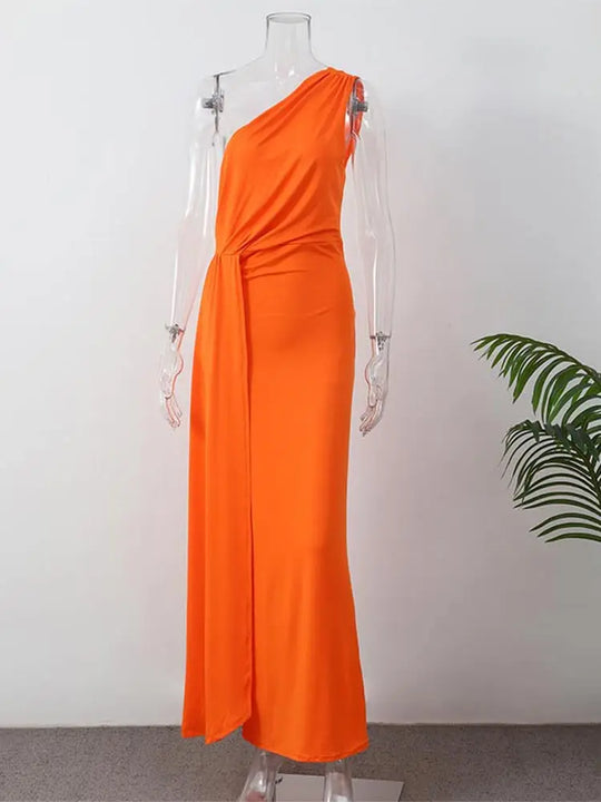 Calyra – One-Shoulder Draped Evening Gown for Women