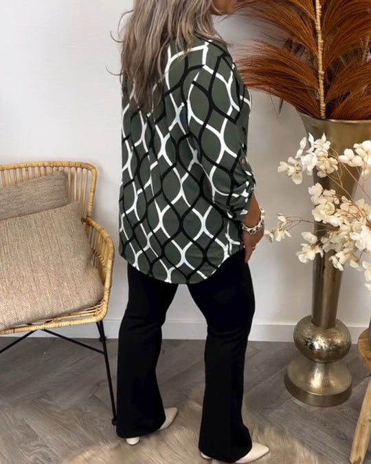 Izzie – Geometric Print Tunic Top for Women