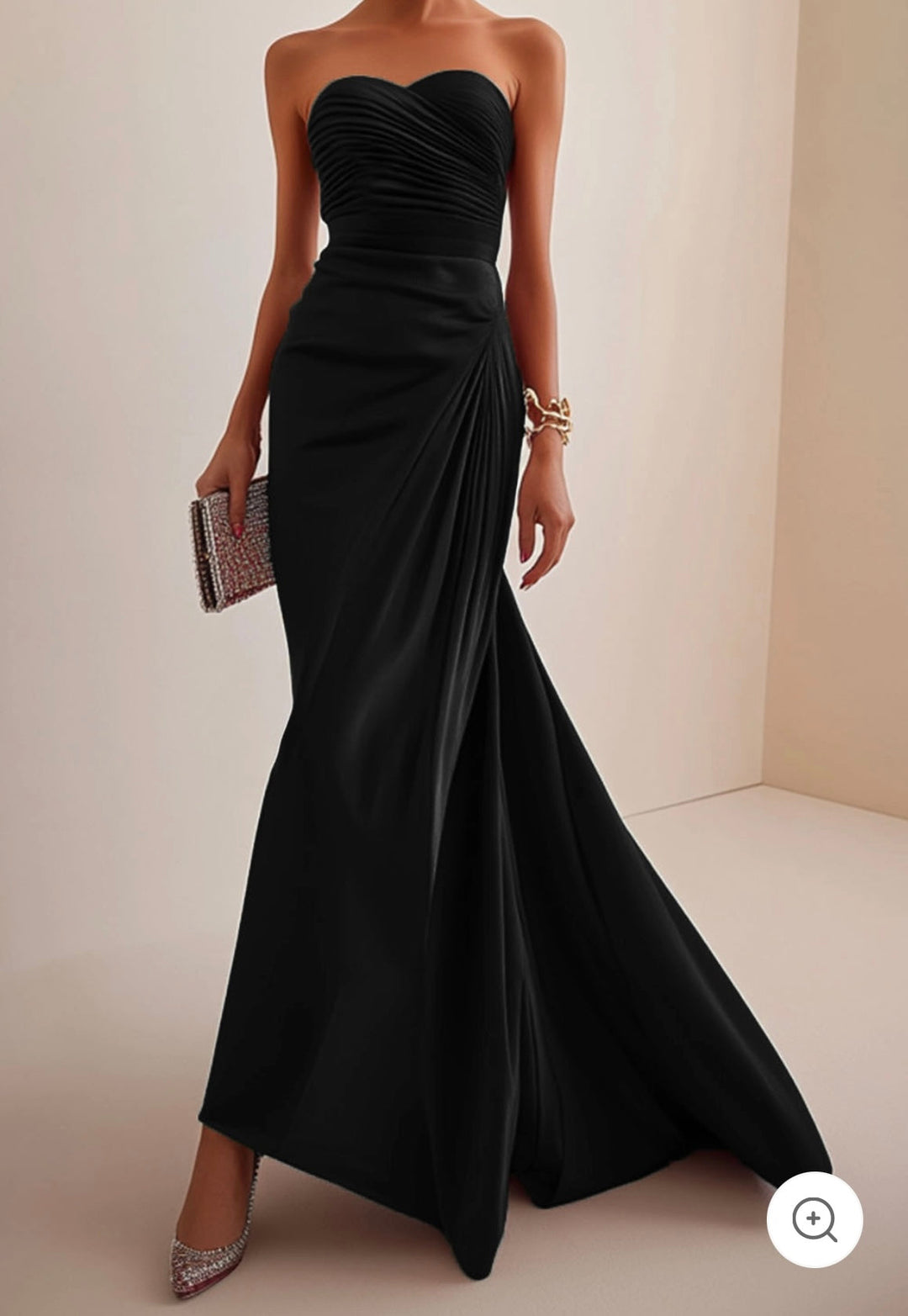Eija – Satin Strapless Sculpted Gown
