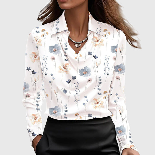 Silvaya – Satin Cowl Neck Blouse for Women