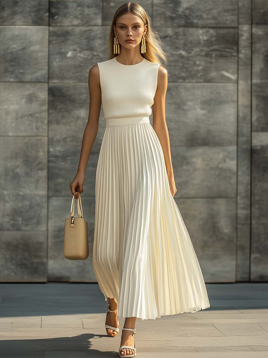 Finley – Sleeveless Pleated Knit Maxi Dress