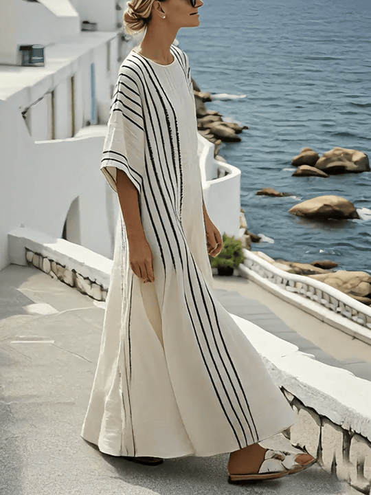 Kaisa – Boho Striped Kaftan Dress for Women
