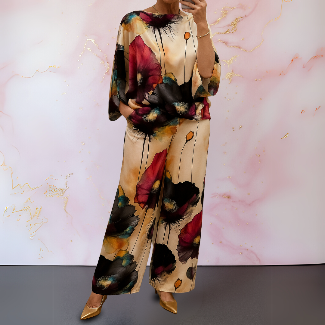 Jeacebelle – Satin Printed Lounge Set for Women