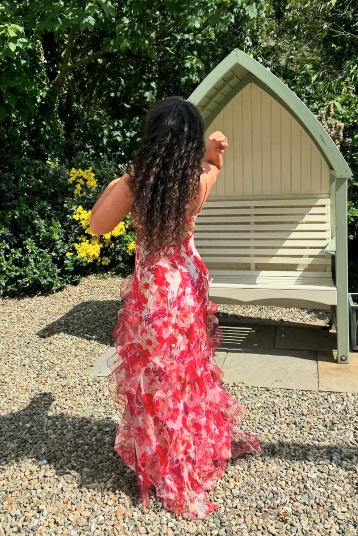 Iveta – Cascading Petal Evening Dress