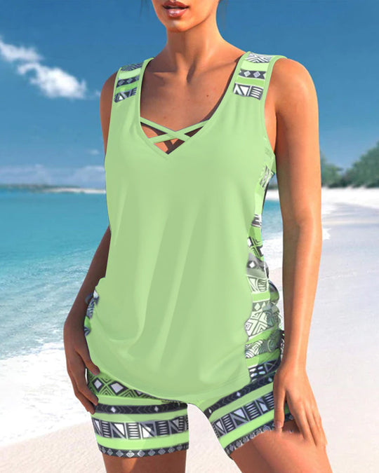 Coral – Boho Breeze Tank & Shorts Set for Women