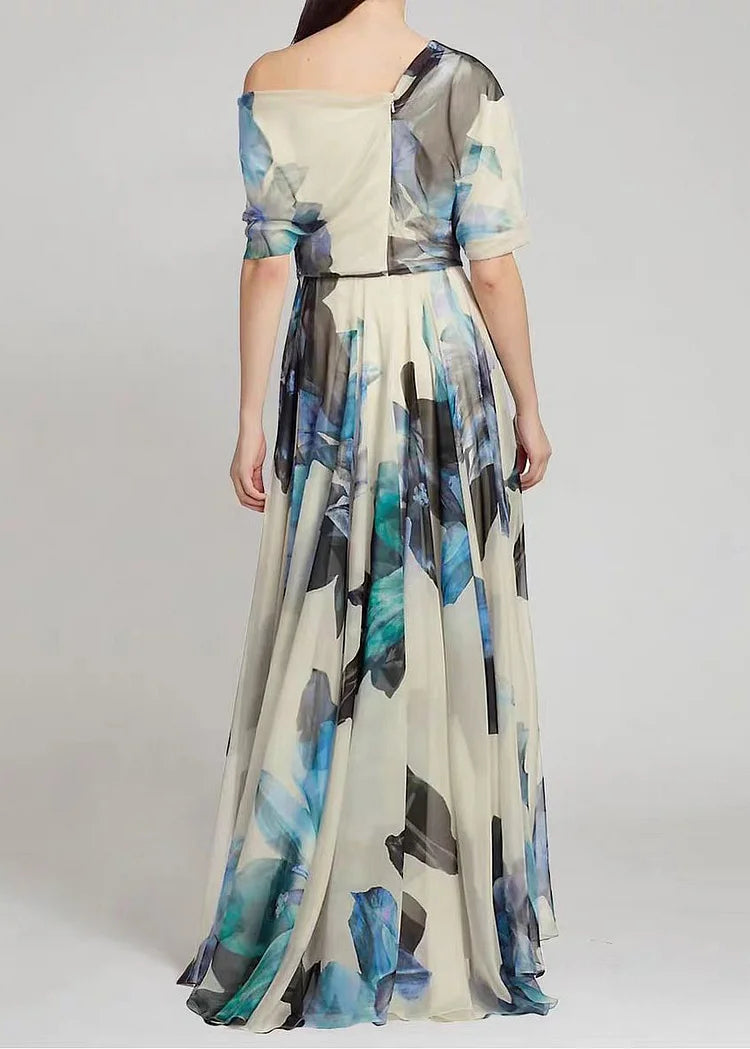 Maraya – Watercolor Chiffon Gown