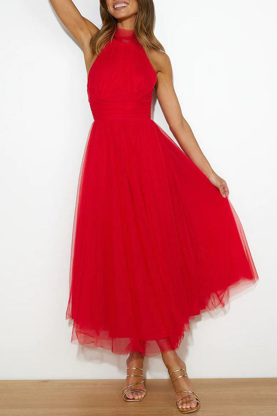 Kveta – Tulle Halter Cocktail Dress