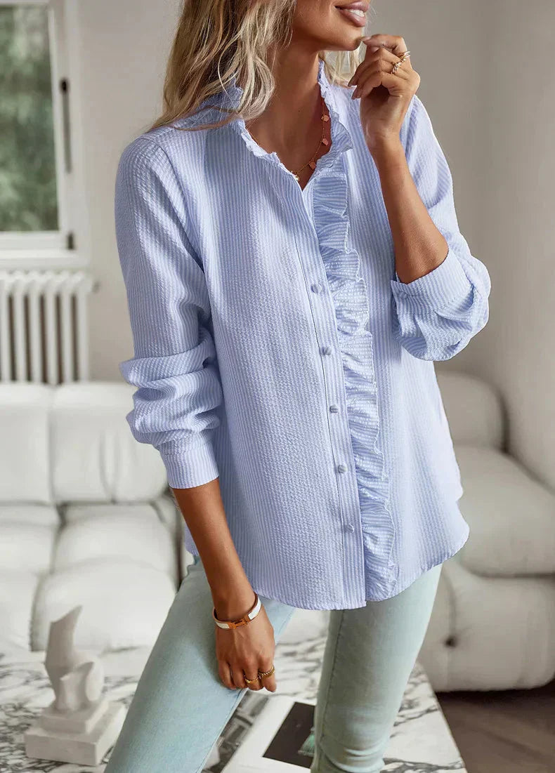 Georgette – Textured Cotton Button-Up Shirt for Women