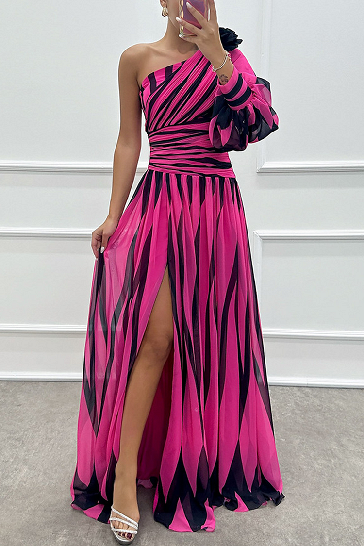 Alli – One-Shoulder Pleated Maxi Gown