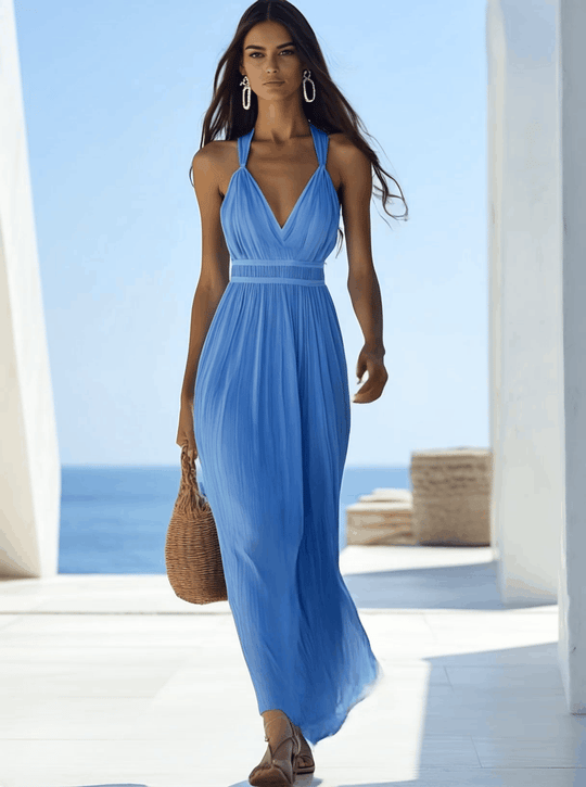 Fletcher – Ocean Breeze Pleated Maxi Dress