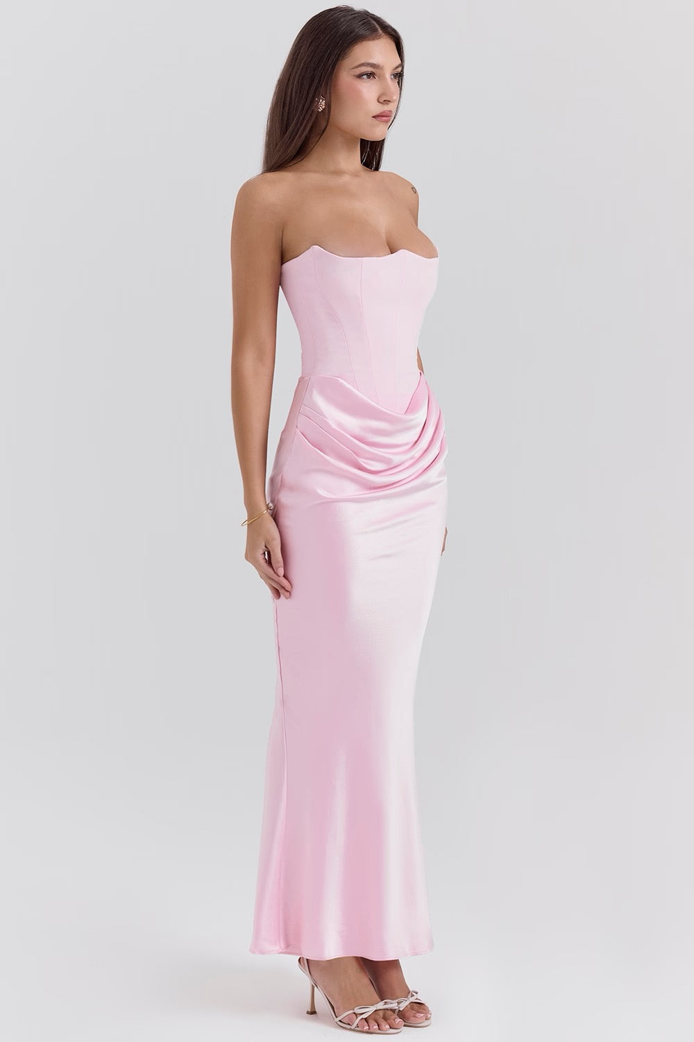 Marika – Strapless Satin Bodycon Dress for Women