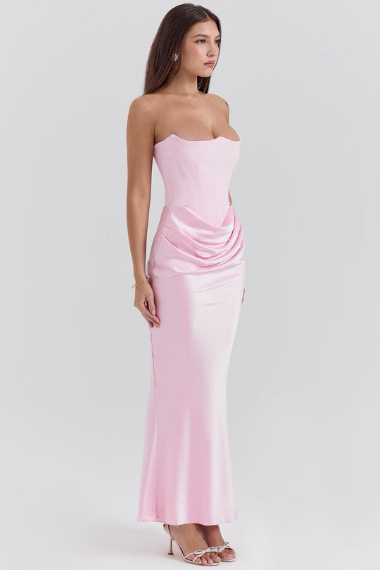 Marika – Strapless Satin Bodycon Dress for Women