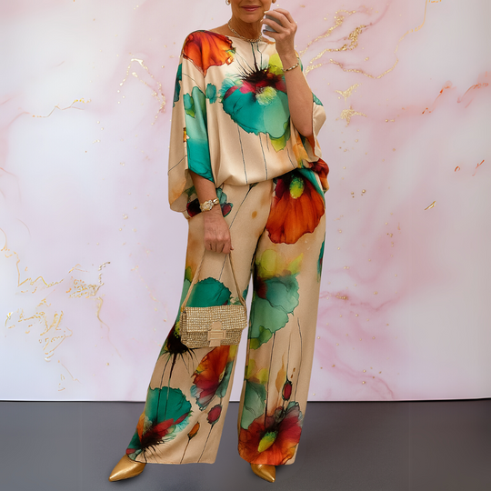 Jeacebelle – Satin Printed Lounge Set for Women