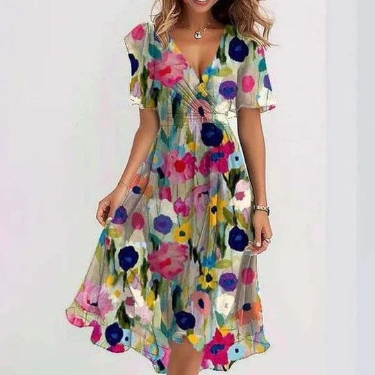 Isla – Flutter Sleeve Boho Midi Dress