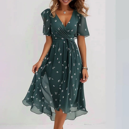 Isla – Flutter Sleeve Boho Midi Dress