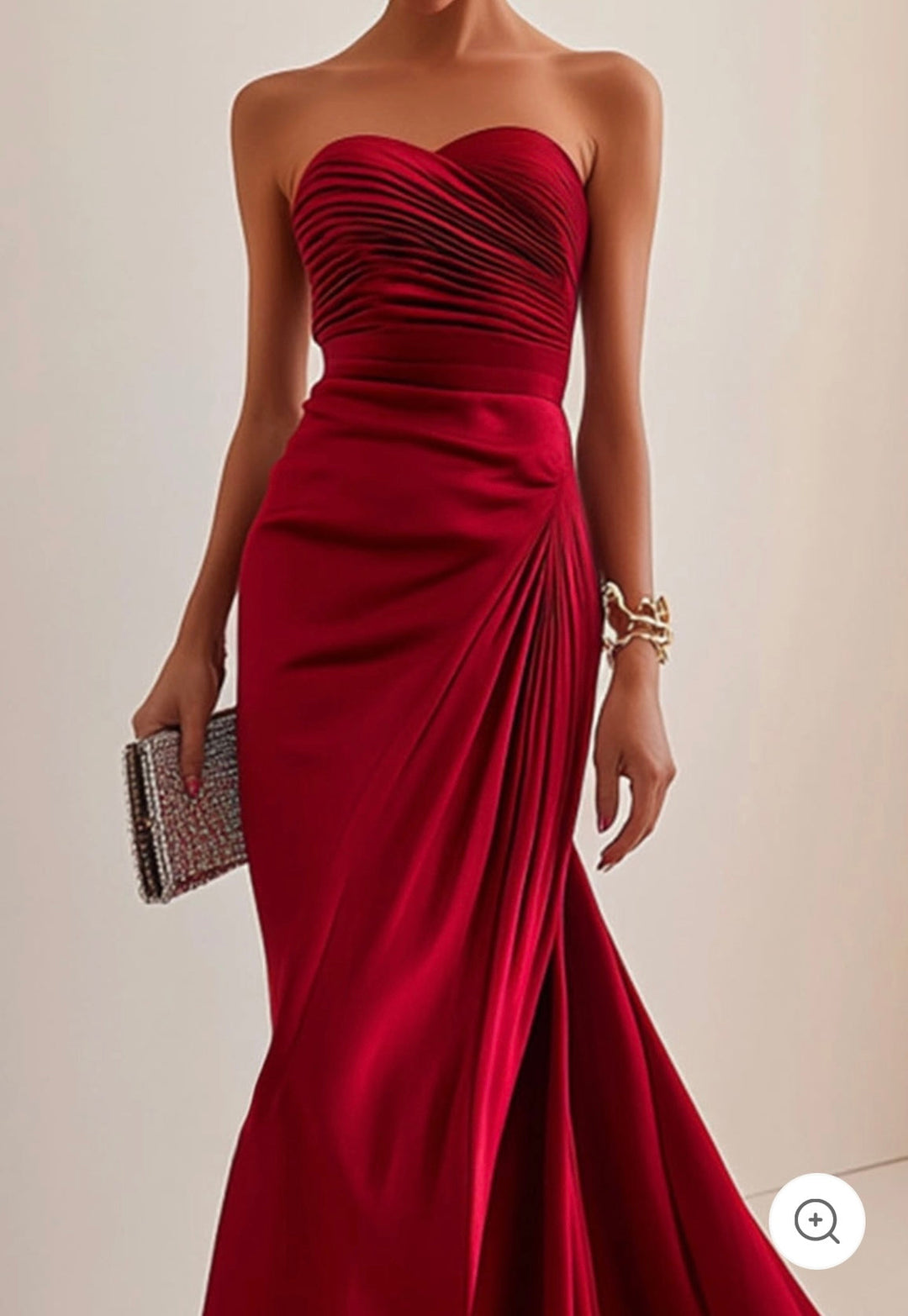 Eija – Satin Strapless Sculpted Gown