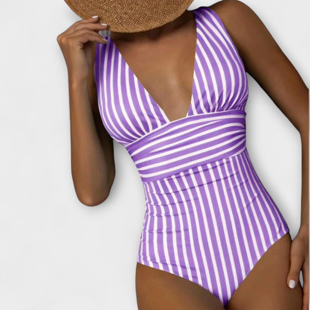 Giada – Striped Sculpt One-Piece Swimsuit