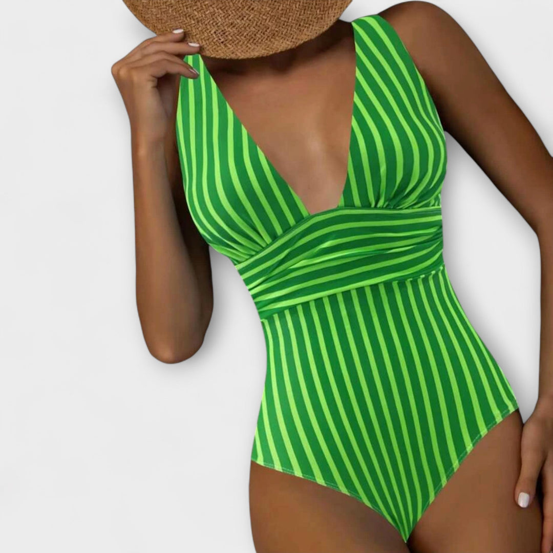 Giada – Striped Sculpt One-Piece Swimsuit