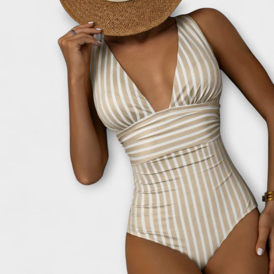 Giada – Striped Sculpt One-Piece Swimsuit