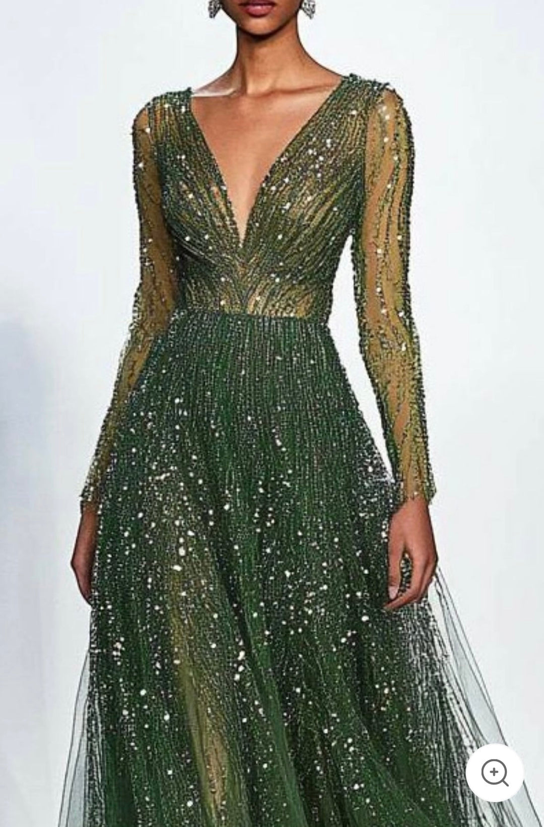 Aulikki – Emerald Crystal Tulle Gown