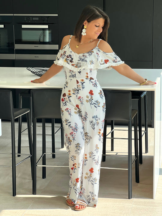 Florévia – Off-Shoulder Floral Jumpsuit for Women