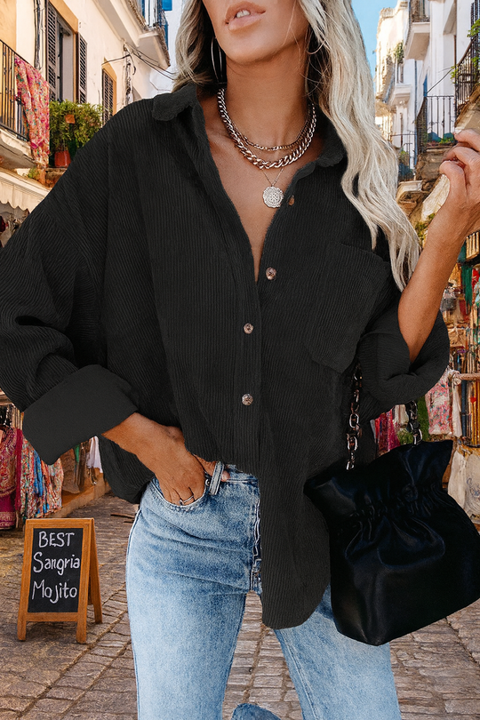 Eloura – Corduroy Button-Up Shirt for Women
