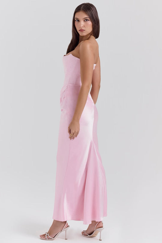 Marika – Strapless Satin Bodycon Dress for Women